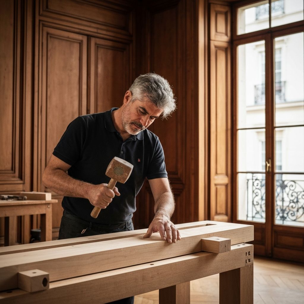 Artisan miroitier Charles Costa au travail
